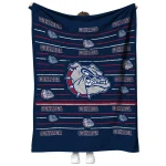 gonzaga bulldogs handdrawn stripes blue quilt blanket best selling