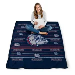gonzaga bulldogs handdrawn stripes blue quilt blanket best selling
