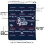 gonzaga bulldogs handdrawn stripes blue quilt blanket best selling
