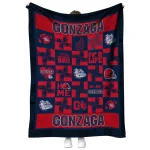 gonzaga bulldogs helmet heart blue quilt blanket best selling