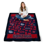gonzaga bulldogs helmet heart blue quilt blanket best selling