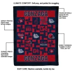 gonzaga bulldogs helmet heart blue quilt blanket best selling