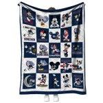 gonzaga bulldogs mickey mouse motif blue white quilt blanket best selling