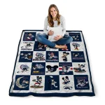 gonzaga bulldogs mickey mouse motif blue white quilt blanket best selling