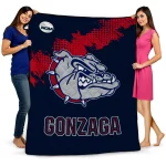 gonzaga bulldogs paint trail blue quilt blanket best selling