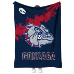 gonzaga bulldogs paint trail blue quilt blanket best selling