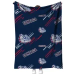 gonzaga bulldogs sketch lines blue quilt blanket best selling