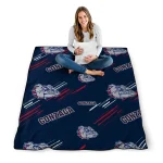 gonzaga bulldogs sketch lines blue quilt blanket best selling