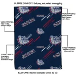gonzaga bulldogs sketch lines blue quilt blanket best selling