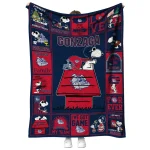 gonzaga bulldogs snoopy love blue quilt blanket best selling