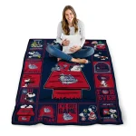 gonzaga bulldogs snoopy love blue quilt blanket best selling