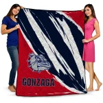 gonzaga bulldogs stroke art blue white quilt blanket best selling