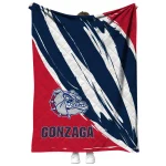 gonzaga bulldogs stroke art blue white quilt blanket best selling
