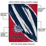gonzaga bulldogs stroke art blue white quilt blanket best selling