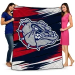 gonzaga bulldogs wild lines blue white quilt blanket best selling