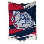 gonzaga bulldogs wild lines blue white quilt blanket best selling