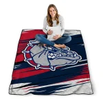 gonzaga bulldogs wild lines blue white quilt blanket best selling