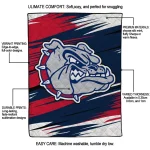 gonzaga bulldogs wild lines blue white quilt blanket best selling