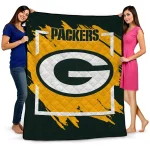 green bay packers block border green quilt blanket best selling