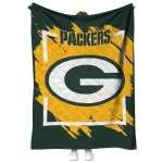 green bay packers block border green quilt blanket best selling