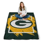 green bay packers block border green quilt blanket best selling