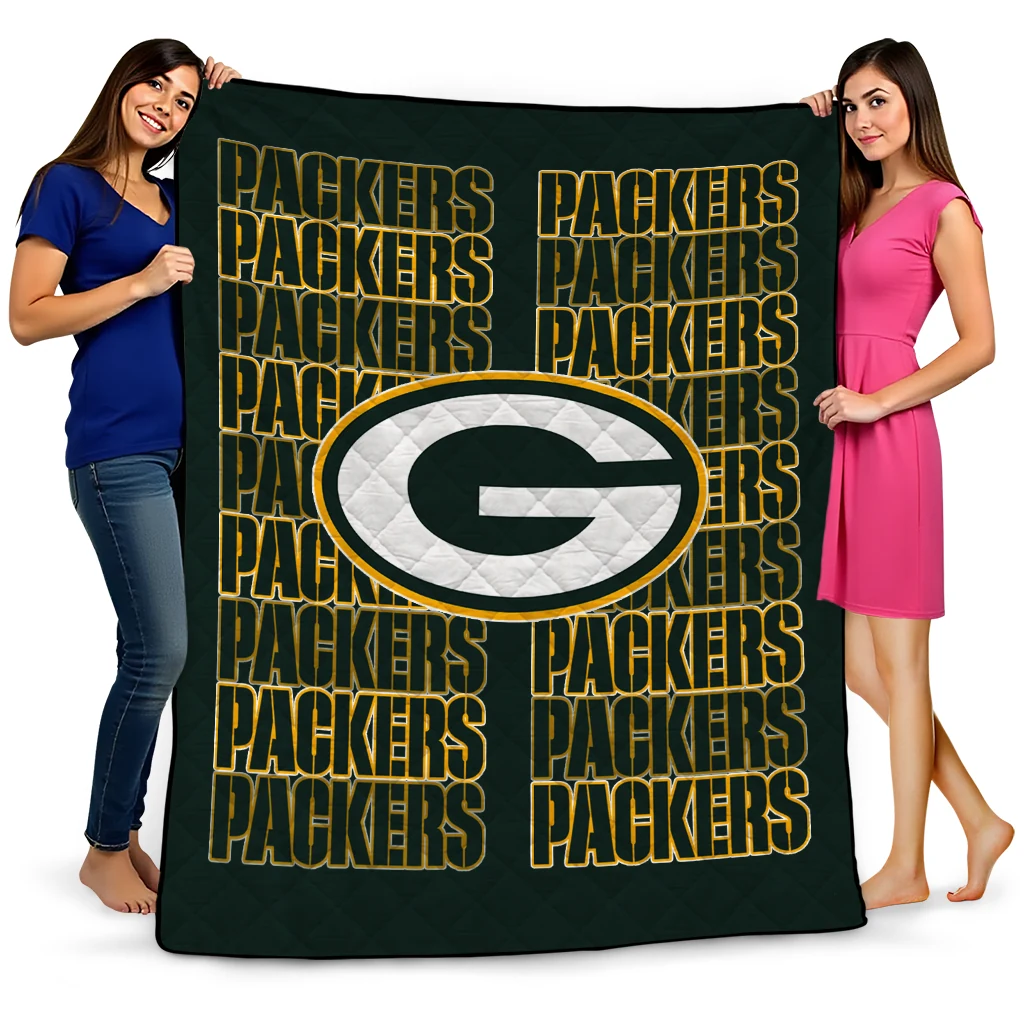green bay packers bold red green quilt blanket best selling