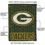 green bay packers brick grid green quilt blanket best selling