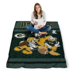 green bay packers disney football green quilt blanket best selling