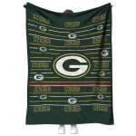 green bay packers handdrawn stripes green quilt blanket best selling