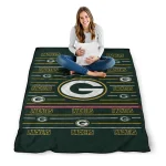 green bay packers handdrawn stripes green quilt blanket best selling