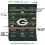 green bay packers handdrawn stripes green quilt blanket best selling
