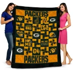 green bay packers helmet heart green quilt blanket best selling