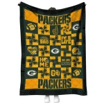 green bay packers helmet heart green quilt blanket best selling