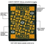 green bay packers helmet heart green quilt blanket best selling