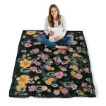green bay packers hibiscus foliage green quilt blanket best selling