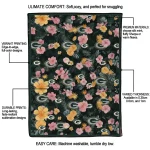green bay packers hibiscus foliage green quilt blanket best selling