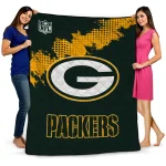 green bay packers shield badge green quilt blanket best selling
