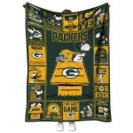 green bay packers snoopy love green quilt blanket best selling