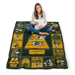 green bay packers snoopy love green quilt blanket best selling