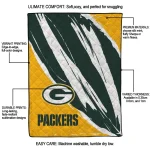 green bay packers stroke art green white quilt blanket best selling