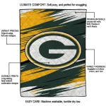 green bay packers wild lines green white quilt blanket best selling
