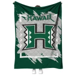 hawaii rainbow warriors block border green quilt blanket best selling