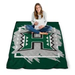 hawaii rainbow warriors block border green quilt blanket best selling