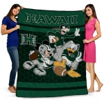 hawaii rainbow warriors disney football green quilt blanket best selling