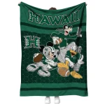 hawaii rainbow warriors disney football green quilt blanket best selling