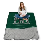hawaii rainbow warriors dot illusion green quilt blanket best selling