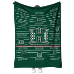 hawaii rainbow warriors handdrawn stripes green quilt blanket best selling