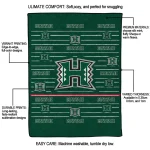 hawaii rainbow warriors handdrawn stripes green quilt blanket best selling
