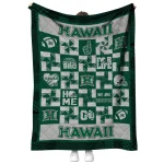 hawaii rainbow warriors helmet heart green quilt blanket best selling