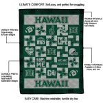 hawaii rainbow warriors helmet heart green quilt blanket best selling
